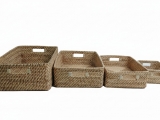 Natural woven rattan baskets